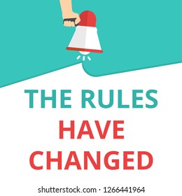 Writing note showing The Rules Have Changed. Vector illustration