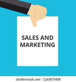 Writing note showing Sales And Marketing. Vector illustration