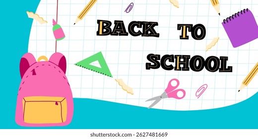 writing note showing school back to business. business concept for education and study of the new school