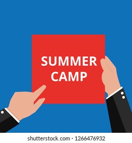 Writing note showing Summer Camp. Vector illustration