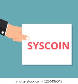 Writing note showing Syscoin. Vector illustration