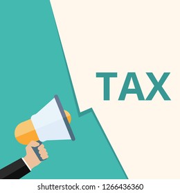 Writing note showing Tax. Vector illustration