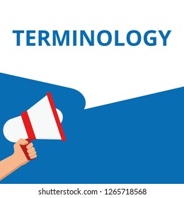 Writing note showing Terminology. Vector illustration