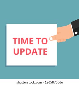 Writing note showing Time To Update. Vector illustration