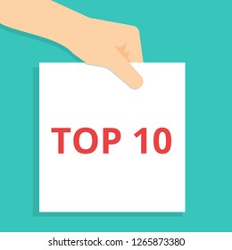 Writing note showing Top 10. Vector illustration