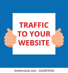 Writing note showing Traffic To Your Website. Vector illustration