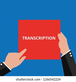 Writing note showing Transcription. Vector illustration