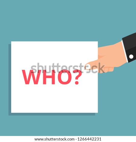 Writing note showing Who Question. Vector illustration
