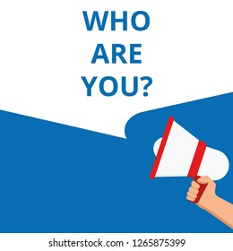 Writing note showing Who Are You Question. Vector illustration