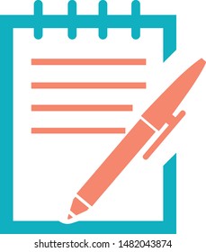 Writing note trendy icon on white background for web graphic