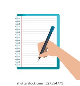 writing in notebook school isolated icon