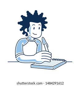 writing in notebook vector icon