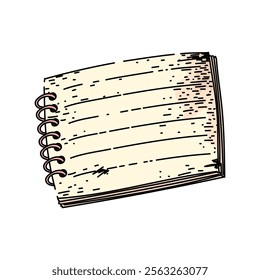 writing notepad hand drawn. jot memo, list organize, save document writing notepad vector sketch. isolated color illustration