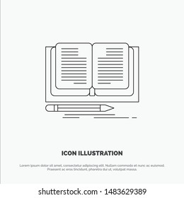 Writing, Novel, Book, Story Line Icon Vector
