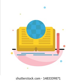 Writing, Novel, Book, Story, Theory Abstract Flat Color Icon Template