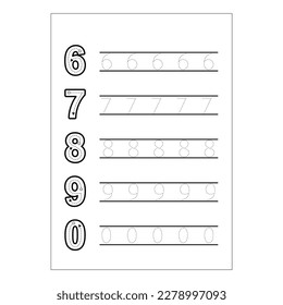 Writing numbers.  Practice writing numbers. How To write number.
