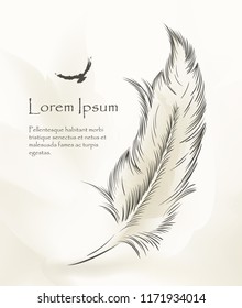 writing old feather paint with flying birds