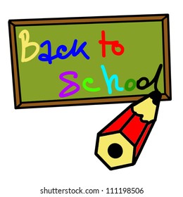 Writing on the blackboard "Back to School". Vector