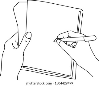 writing on note book by hand