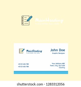 Writing on notes logo Design with business card template. Elegant corporate identity. - Vector