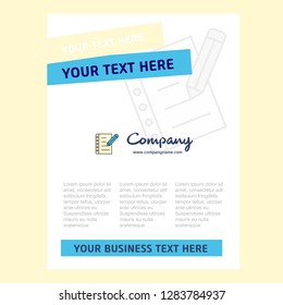 Writing on notes Title Page Design for Company profile ,annual report, presentations, leaflet, Brochure Vector Background