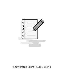 Writing on notes Web Icon. Flat Line Filled Gray Icon Vector