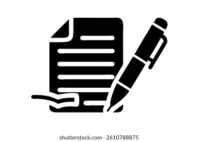 Writing on paper with pen, concept of signing, note taking, and creativity in writing, World Book and Copyright Day