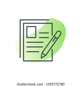 Writing on Paper vector Line icon