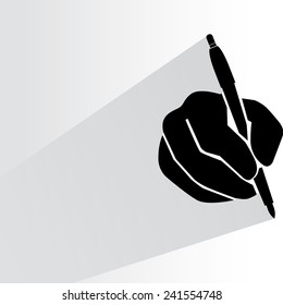 writing on white background, flat and shadow theme