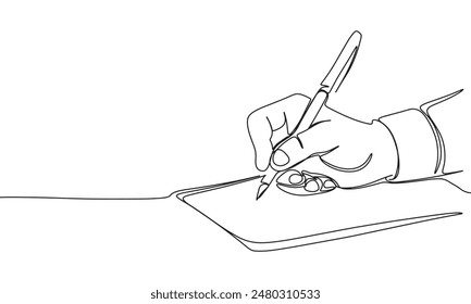 Writing one line continuous. Line art writing. Hand drawn vector art.