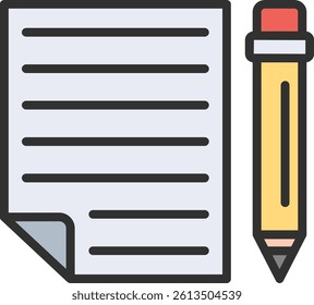 Writing Outline Filled Style Icon
