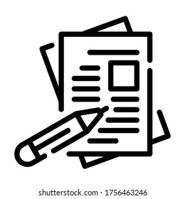 Writing Outline icon. Design Thinking Concept.