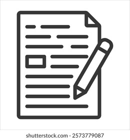 Writing Outline Icon Vector Illustration