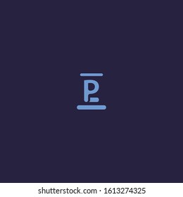 writing p and l with simple shapes and bright and unique colors.