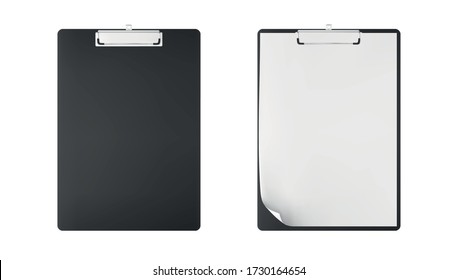 Writing pad with copy-space. Clipboard with blank papers and copy space for mock up isolated on white background. Notepad.