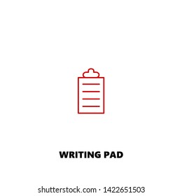 writing pad icon. writing pad vector design. sign design. red color