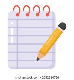Guión de icono del teclado de escritura en estilo plano 