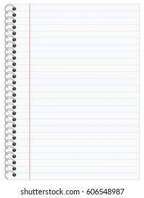 Writing Pad with Lines and Ring Bond