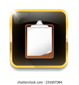 writing pad With long shadow over app button