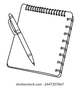 Writing pad outline symbol, perfect for office or education graphics.