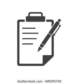 Writing pad and pen icon Vector Illustration on the white background.