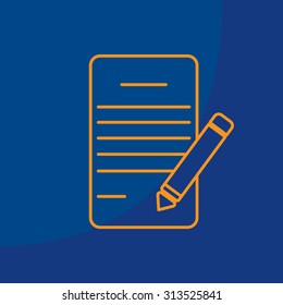 Writing pad and pen line icon