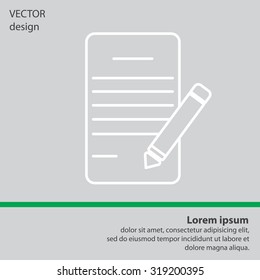 Writing pad and pen line icon
