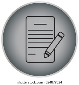 Writing pad and pen line icon