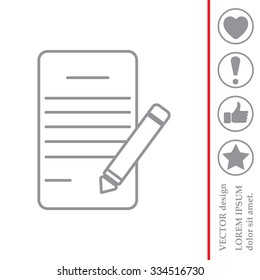 Writing pad and pen line icon
