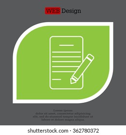 Writing pad and pen line icon