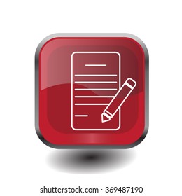 Writing pad and pen line icon