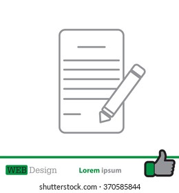 Writing pad and pen line icon