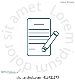 Writing pad and pen line icon
