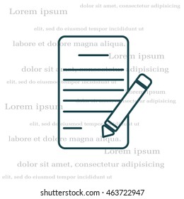Writing pad and pen line icon
